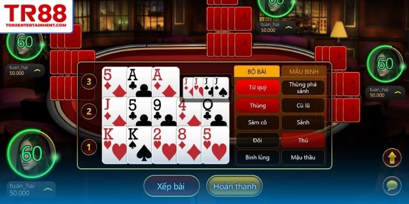 Sảnh game trực tuyến với bố cục xếp chi rõ ràng